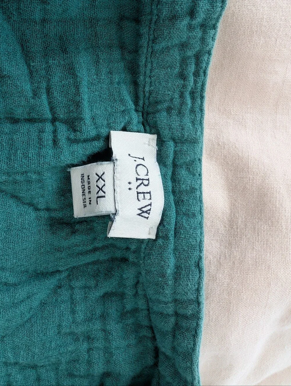 J. Crew Green Short-Sleeve Cotton gauze Top